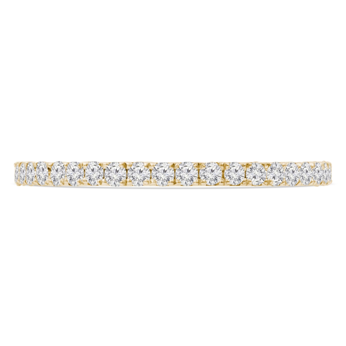 MD250068-5 0.2 CTW Round Lab Created Diamond 3 by 4 Way Semi-Eternity Anniversary Wedding Band Ring - 14K Yellow Gold - Size 5