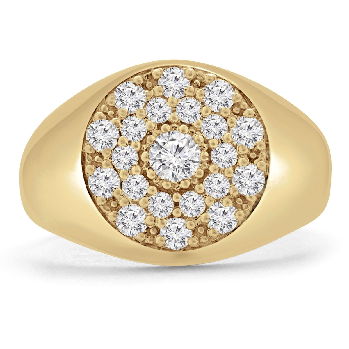 MD250014-4 0.4 CTW Round Lab Created Diamond Pinky Cocktail Ring - 14K Yellow Gold - Size 4
