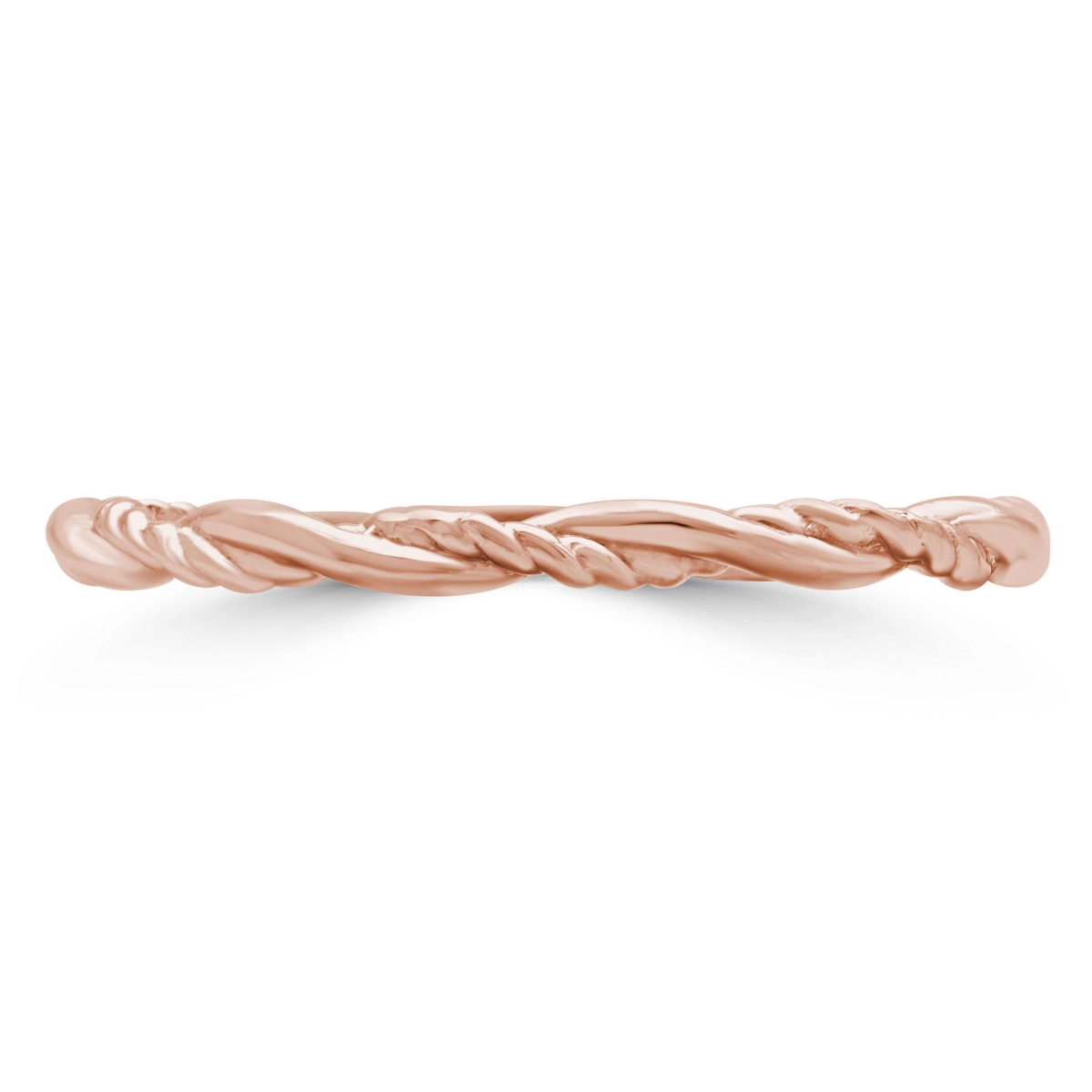 MD250044-P Twisted Semi-Eternity Anniversary Wedding Band Ring - 14K Rose Gold - Size 4 to 9