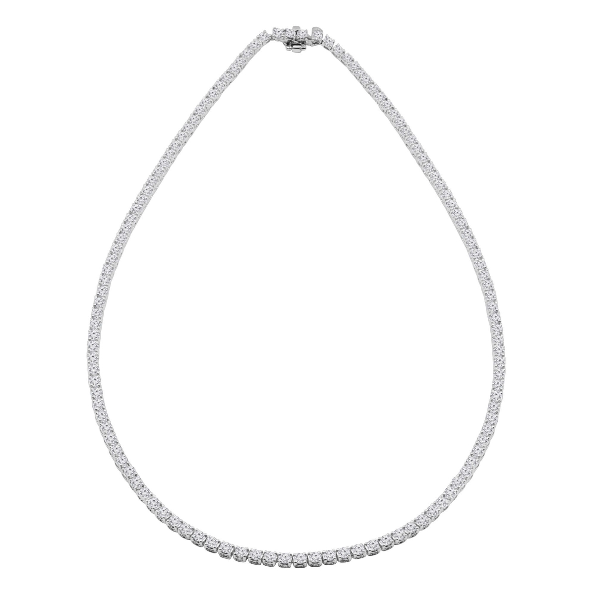 MD240329 9.75 CTW Round Lab Created Diamond Tennis Necklace - 14K White Gold