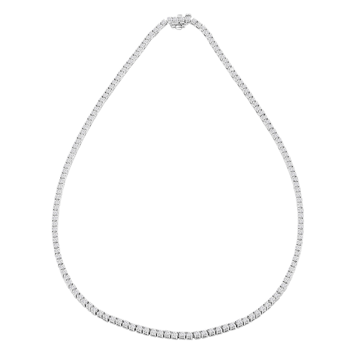 MD240328 5.16 CTW Round Lab Created Diamond Tennis Necklace - 14K White Gold