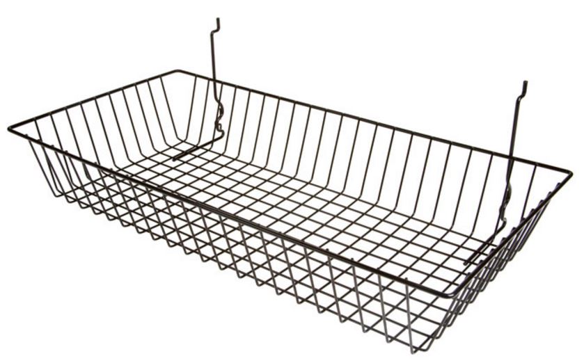 Picture of AMKO BSK11-BLK 24 x 12 x 4 in. Shallow Basket&#44; Black