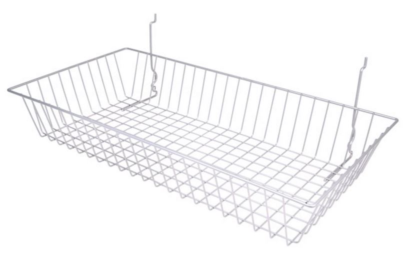 Picture of AMKO BSK11-WTE 24 x 12 x 4 in. Shallow Basket&#44; White