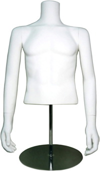 HM-M Male Half Mannequin, Matte White