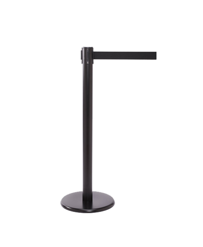 6 ft.6 in. Retractable Belt Stanchion, Black