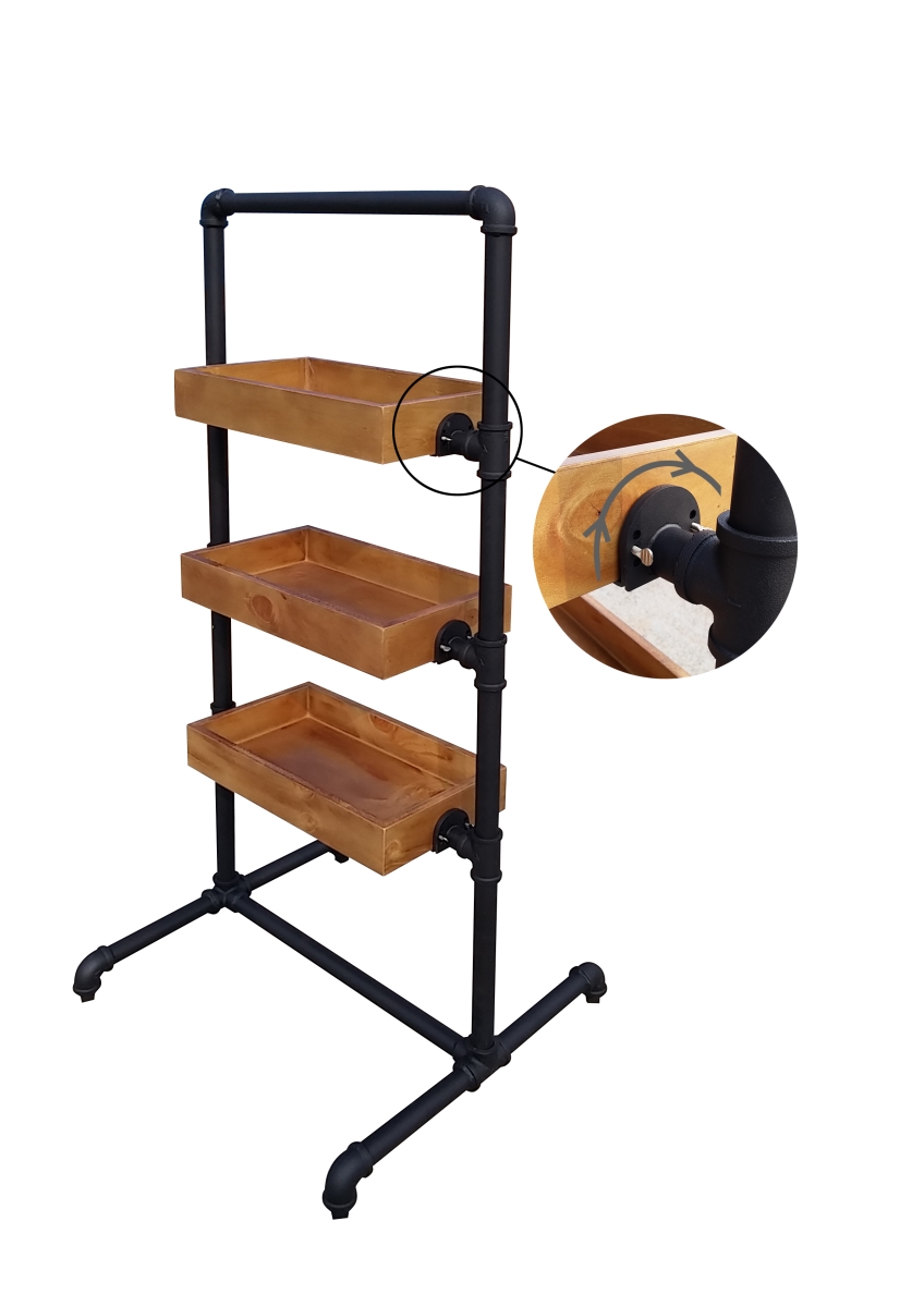 Adjustable Tilting Wood Tray Display
