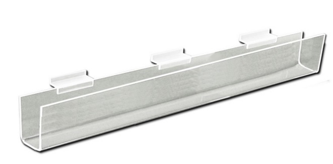 0.13 x 36 in. Slatwall J-Rack Flat Bottom for Book