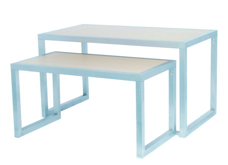 T5026 50 x 26 x 24 in. Table with Laminated Maple Wood, Satin Chrome
