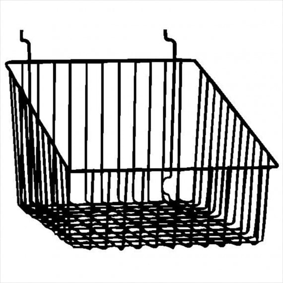 Picture of AMKO BSK14&BLK Sloped H Basket for Slatwall & Gridwall&#44; Black
