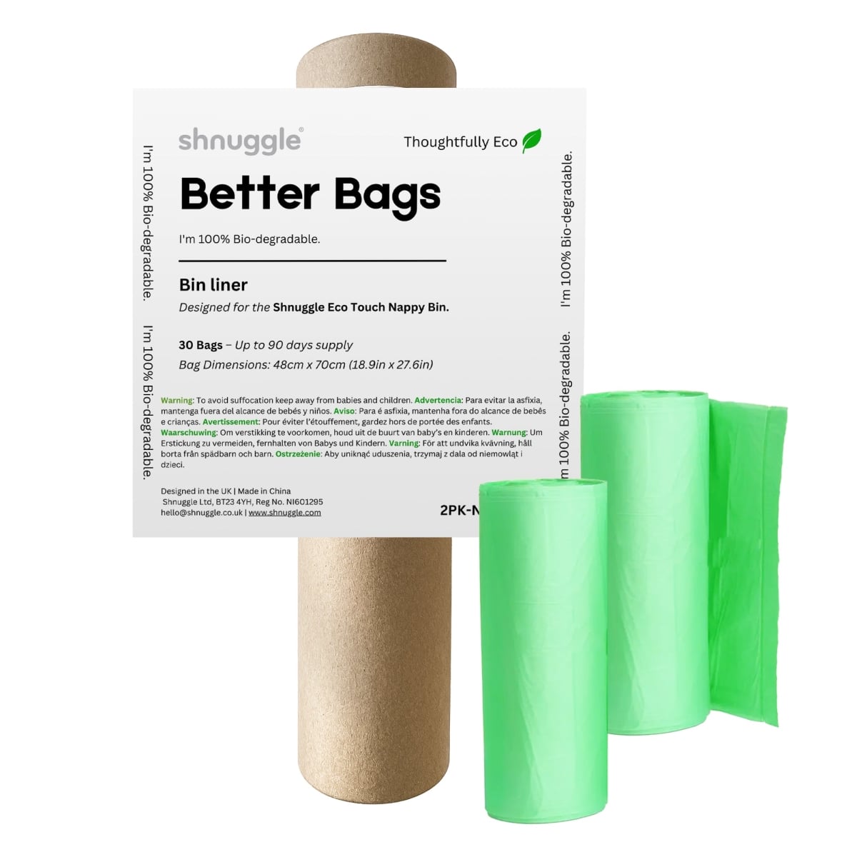 Shnuggle Better Bag Nappy Bin Diaper Pail Liners - 30 Bags