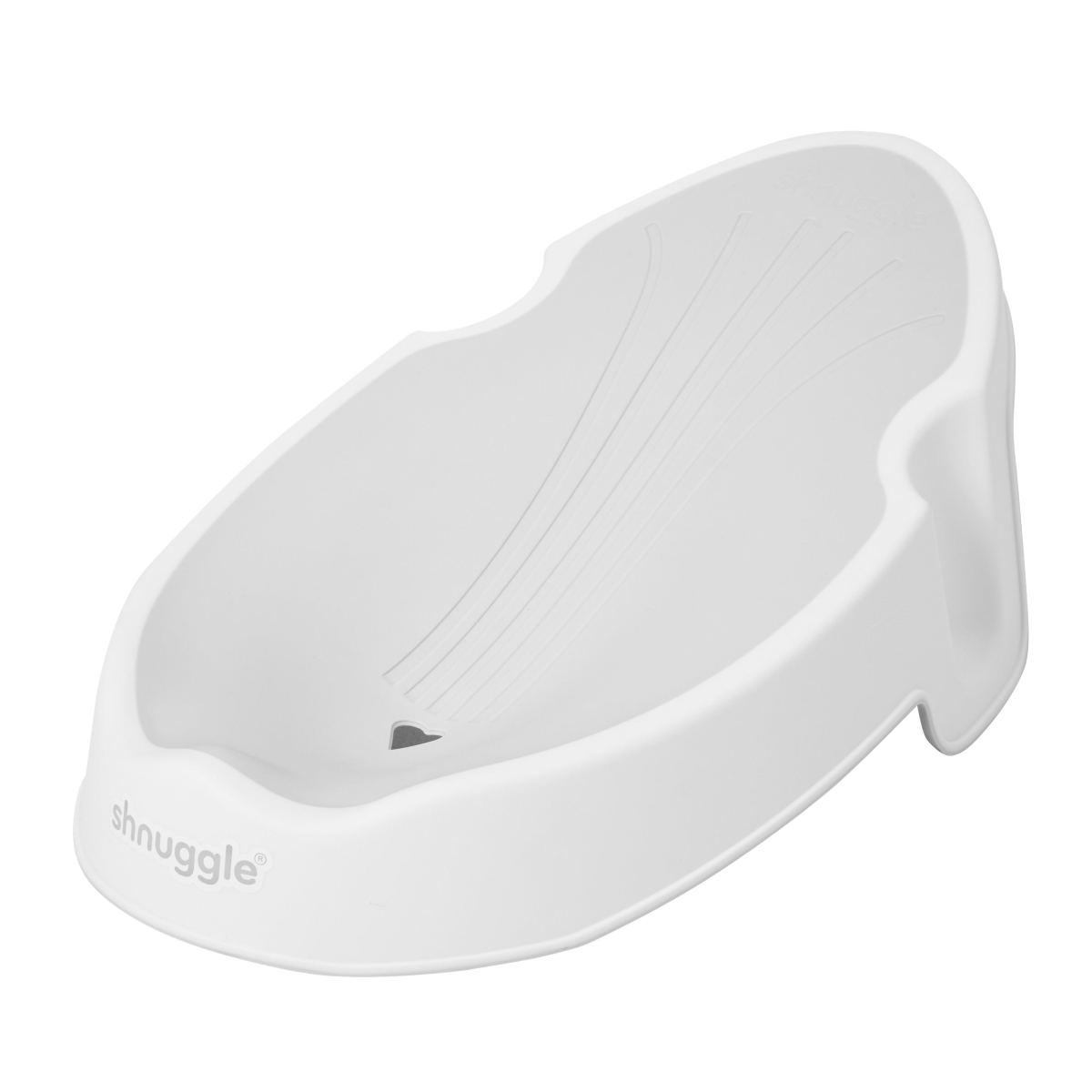Shnuggle Newborn Baby Bath Support | Ergonomic, Non-Slip & Quick-Dry | From 0-3 months - White/grey