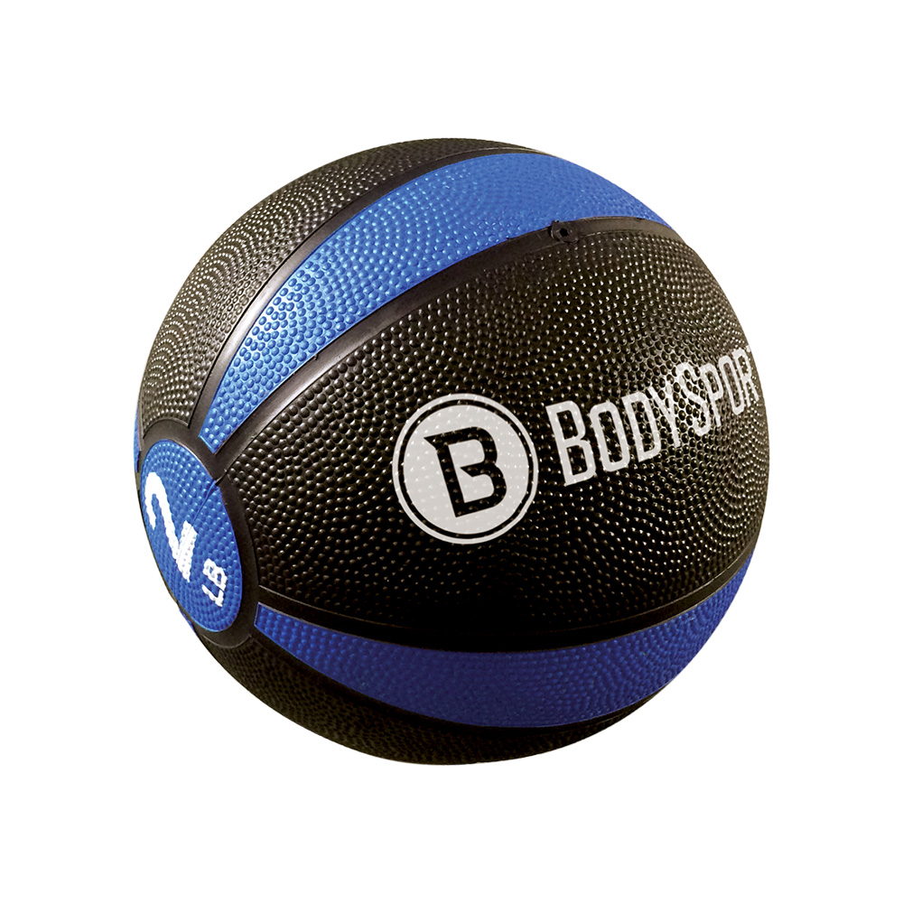 2 lbs Latex Medicine Ball - Blue - Includes Exercise Guide - Durable Grip