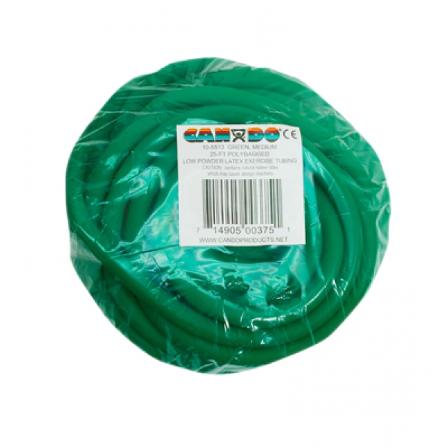 FAB105513 25 ft. Cando Low Powder Exercise Tubing Bag, Green - Medium
