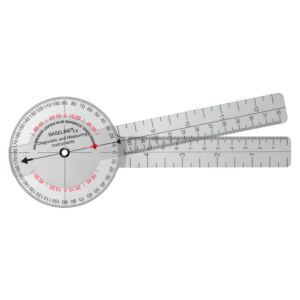 FAB174 6 in. Baseline 360 Isom Plastic Goniometer with 4 in. 1 deg Increments