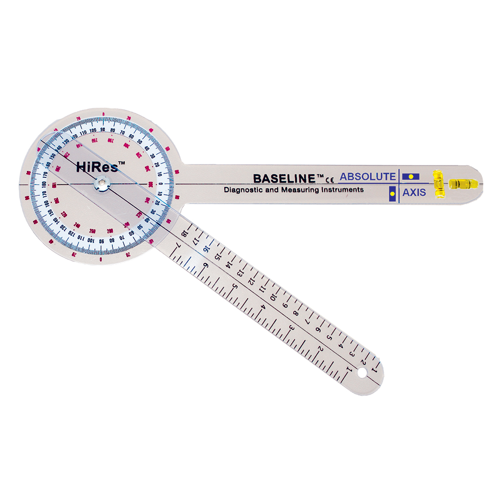 FAB556 12 in. Baseline Hi-Res Plastic Goniometer with Absolute Plus Axis Built-In