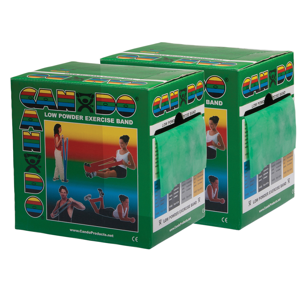 FAB712GRN 100 Yard Cando Twin-Pak Low Powder Exercise Band, Green - 2 Box per Set