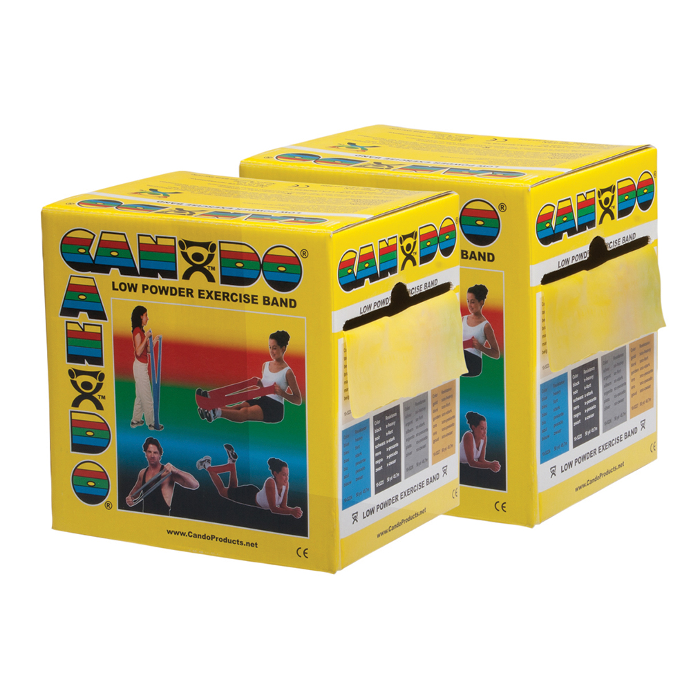 FAB712YEL 100 Yard Cando Twin-Pak Low Powder Exercise Band, Yellow - 2 Box per Set