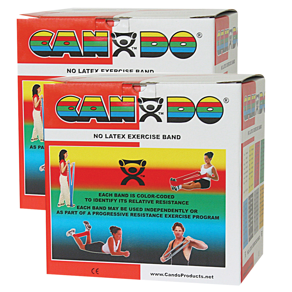 Picture of Fabrication Enterprises FAB713RED 100 Yard Cando Twin-Pak No-Latex Exercise Band&#44; Red - 2 Box per Set