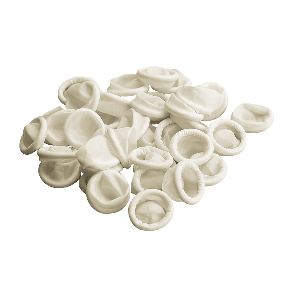 Large Finger Cots - White - 144 Count - Nonsterile Latex