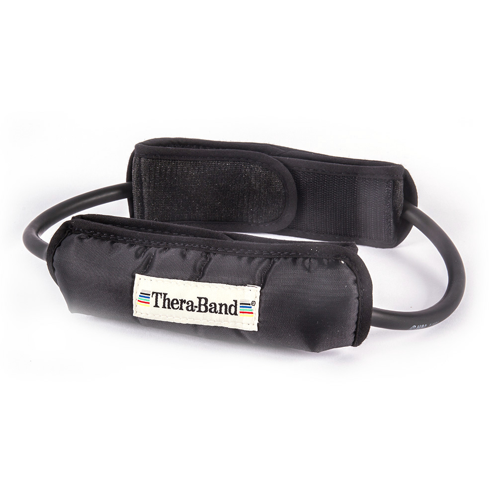 HYG327BLK Thera-Band Professional Resistance Tubing Loop with Padded Cuff - Advanced, Black