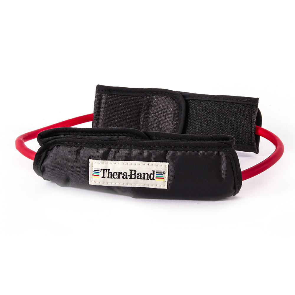 HYG327RED Thera-Band Professional Resistance Tubing Loop with Padded Cuff - Beginner & Intermediate, Red