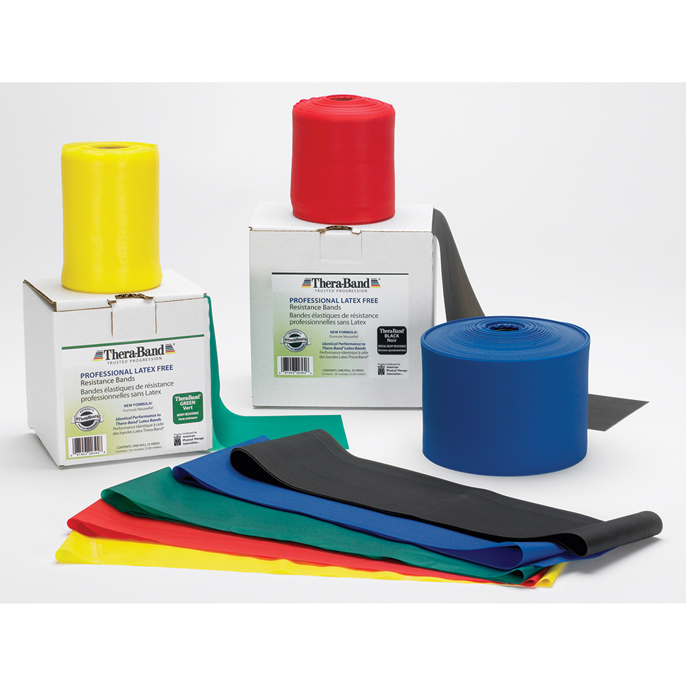 Picture of TheraBand HYG332YEL 50 Yards Thera-Band Latex-Free Professional Resistance Band - Thin Resistance&#44; Yellow
