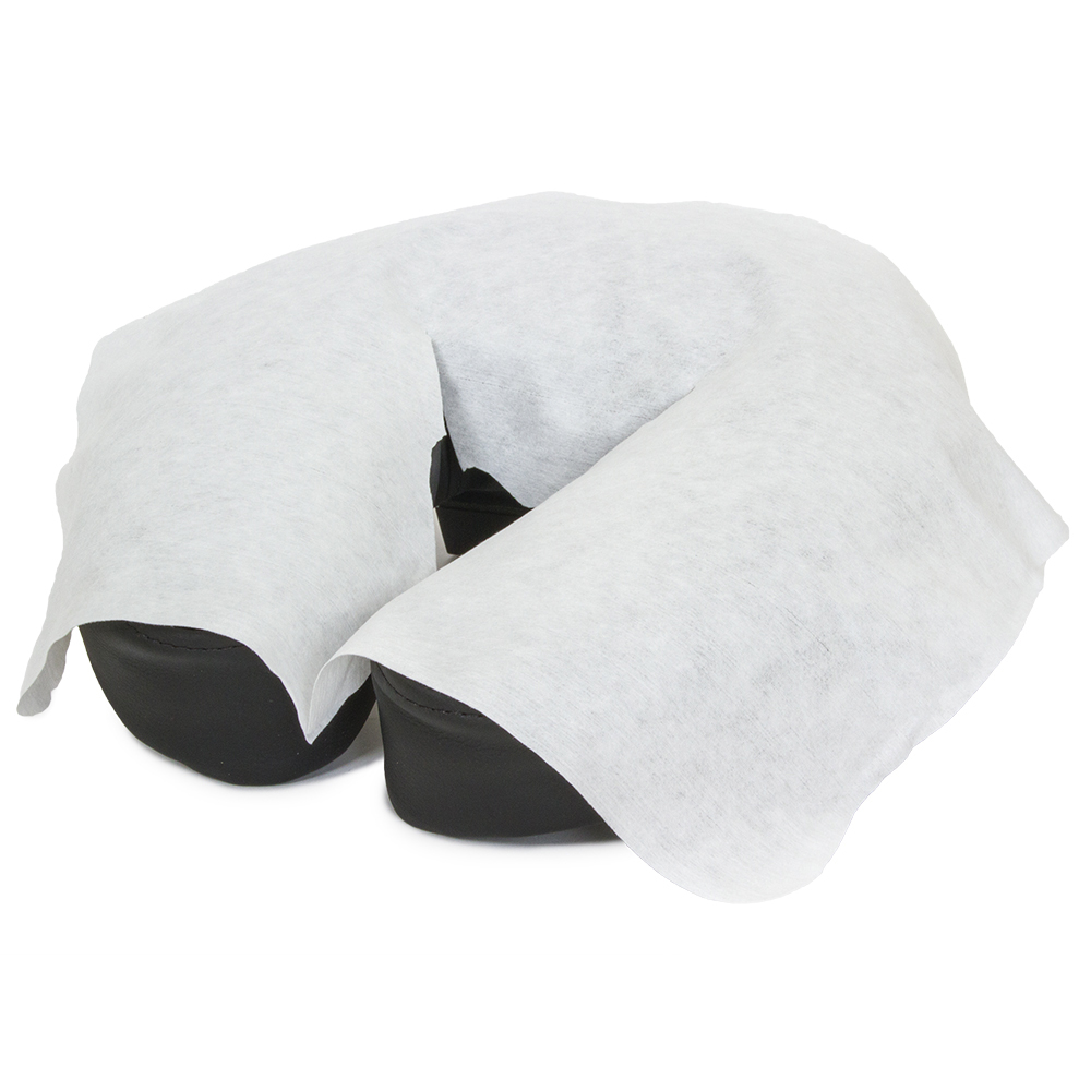 Disposable Crescent Headrest Cover - White - Pack of 100 - Soft & Comfortable