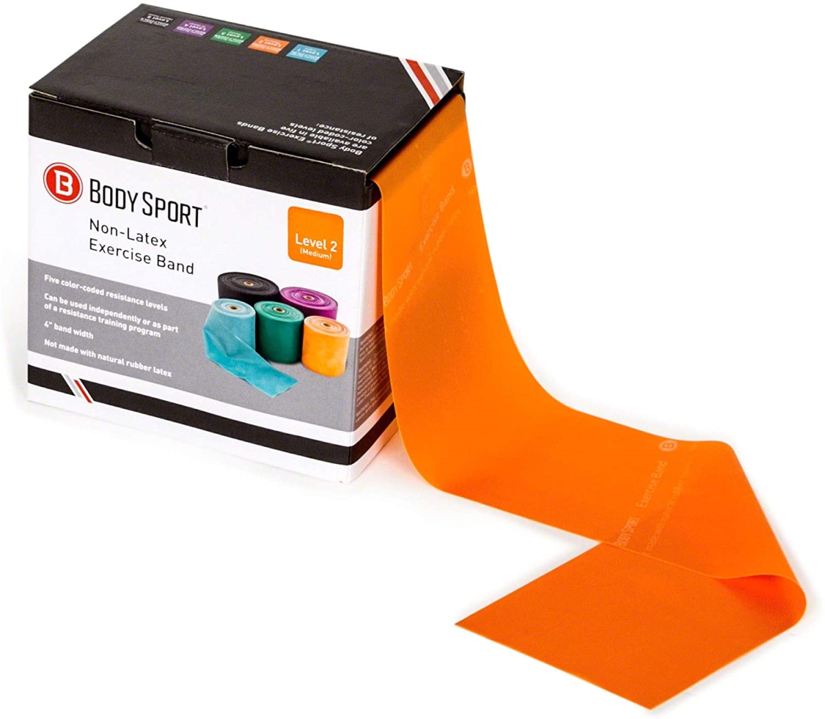 Picture of Body Sport BDS5FTORG 5 ft. Resistance Band - Medium Resistance&#44; Orange - 5 in. Wide - 30 Per Dispenser Box