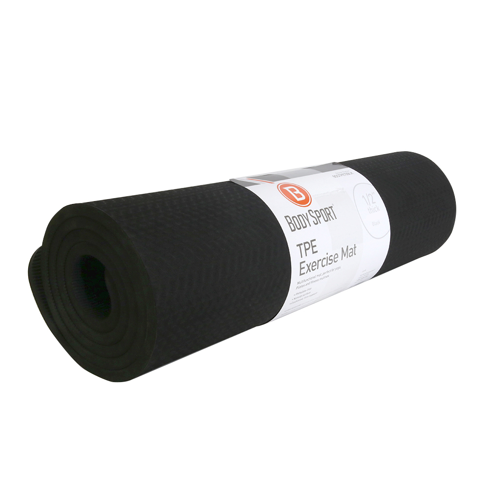 BDSTPE56BLK 56 in. TPE Exercise Mat, Black