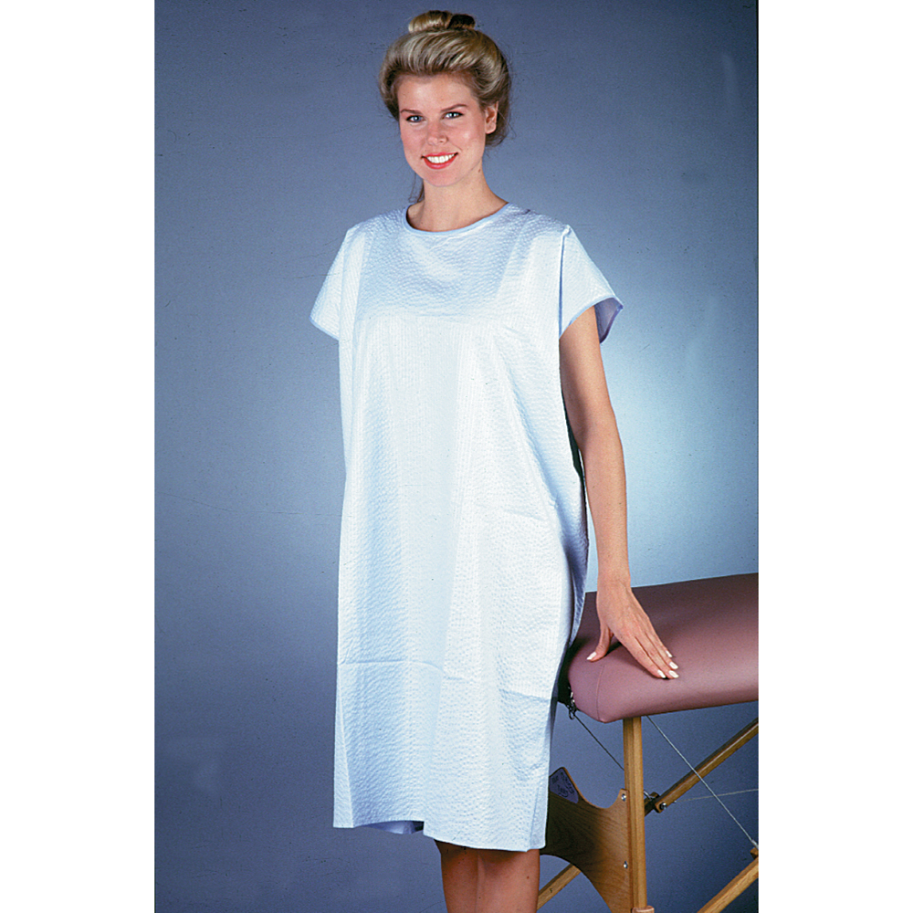COR1672X Full Open Patient Gown, Blue - Extra Large