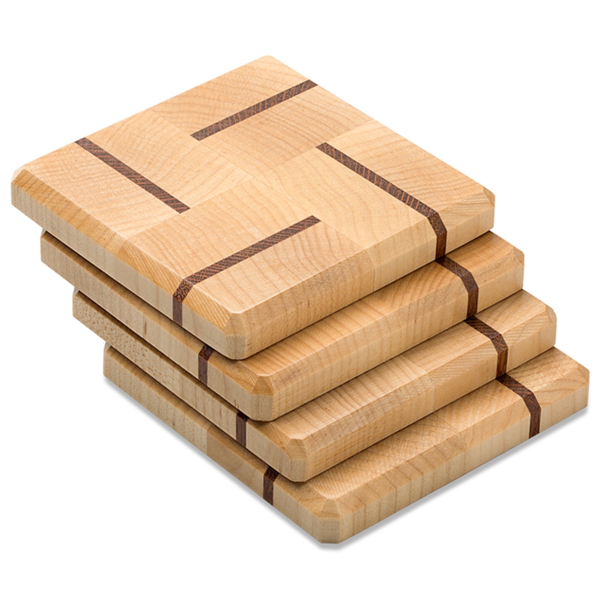 Picture of A & E Millwork AEM-5011 Maple & Lace Wood Coasters End Grain - Set of 4