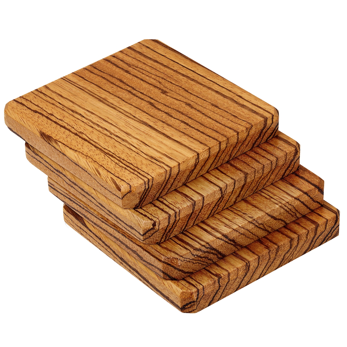 Picture of A & E Millwork AEM-5001 Tiger Wood Coasters Edge Grain - Set of 4