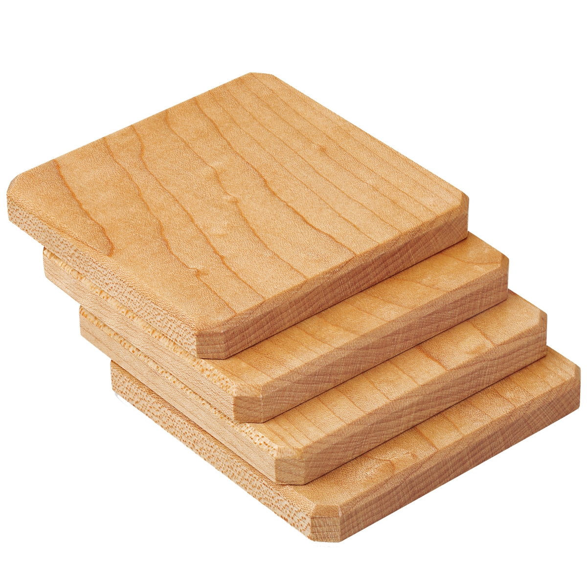 Picture of A & E Millwork AEM-5005 Maple Wood Coasters Edge Grain - Set of 4