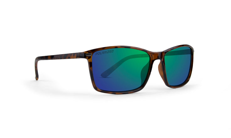 EE6384 Murphy Sunglass with Polarized Green Mirror Lens - Tortoise