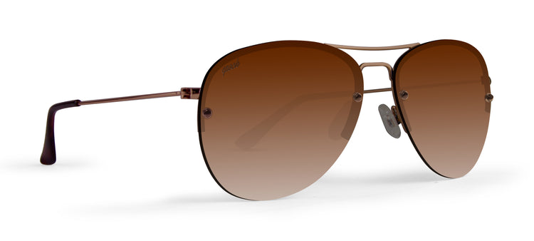 Emerson Sunglass with Polarized Brown Gradient Lens - Rose Gold