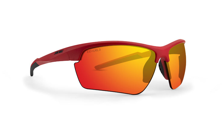 EE7727 Kennedy Sunglass with Red Mirror Lens - Red