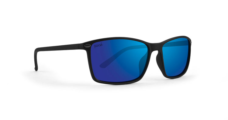 Murphy Sunglass with Polarized Blue Mirror Lens - Black