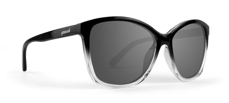 Elizabeth Sunglass with Polarized Smoke Gradient Lens - Black to Clear Gradient