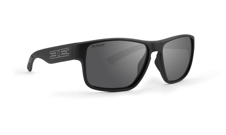 Charlie Sunglass with Polarized Smoke Lens - Black