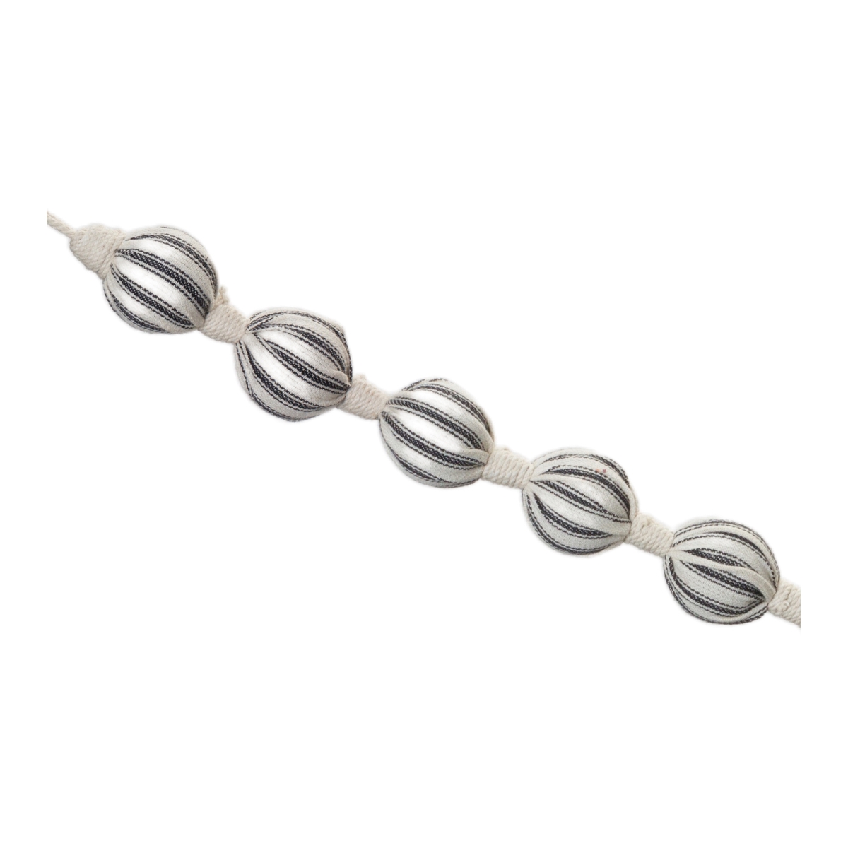 Fabric Ball String Garland - Black & Ivory - Set of 2 - Durable Design