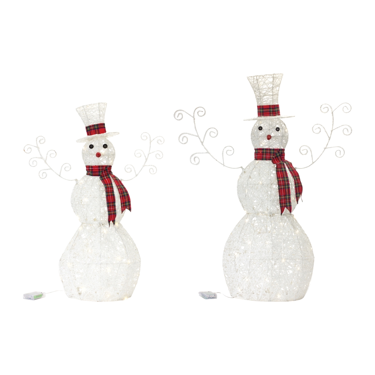 87345DS LED Lighted Snowman Decor - Set of 2