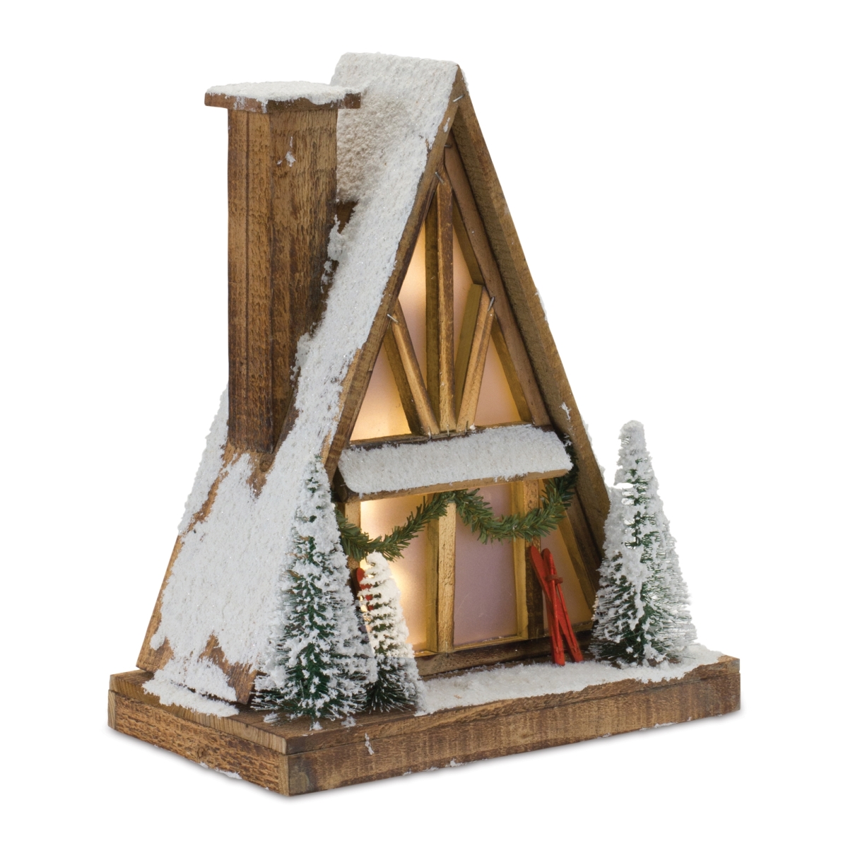 Vintage A-Frame Ski Lodge Lighted Display - 16.5 in.