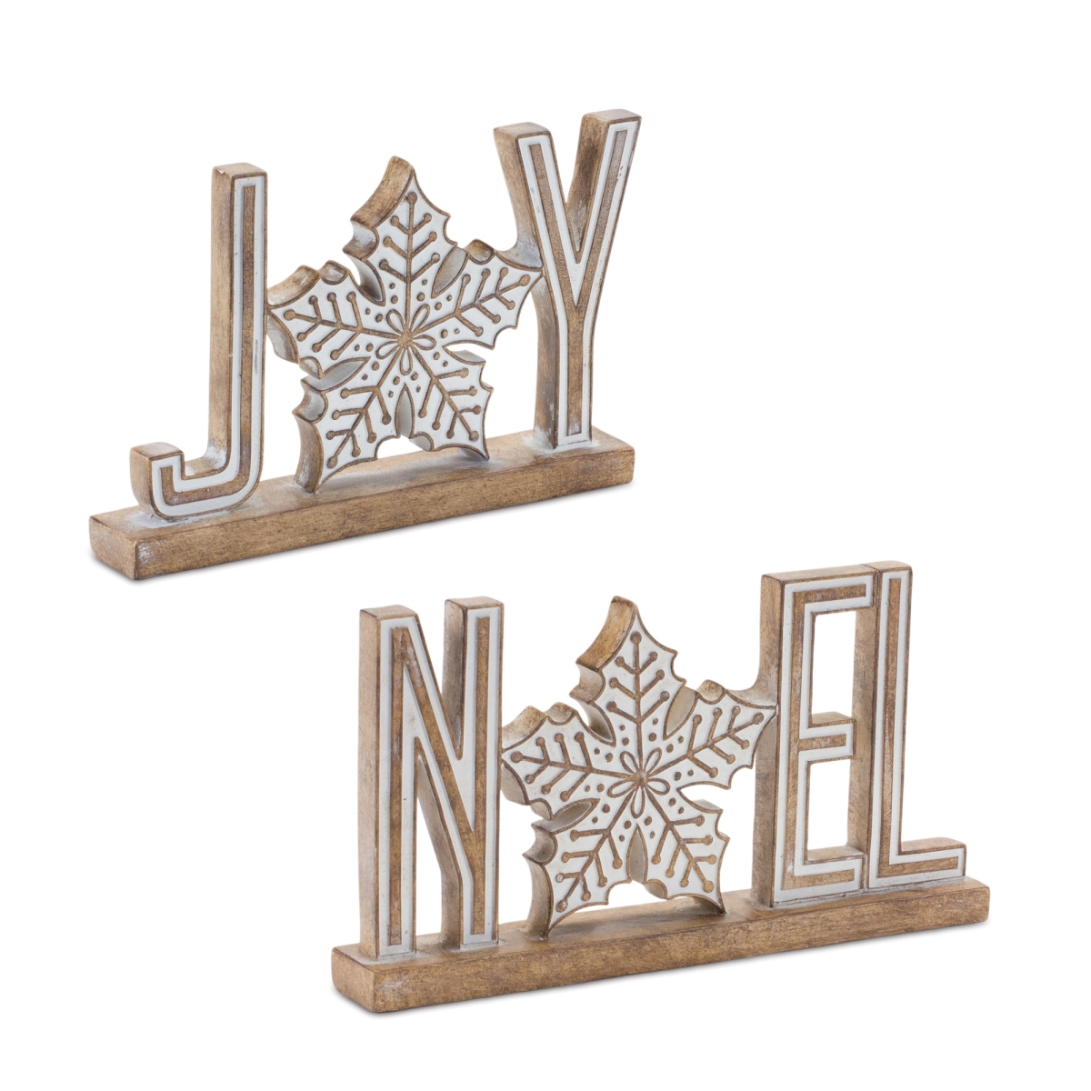 Joy & Noel Tabletop Sign - Multicolor - Set of 4 - Festive Decor