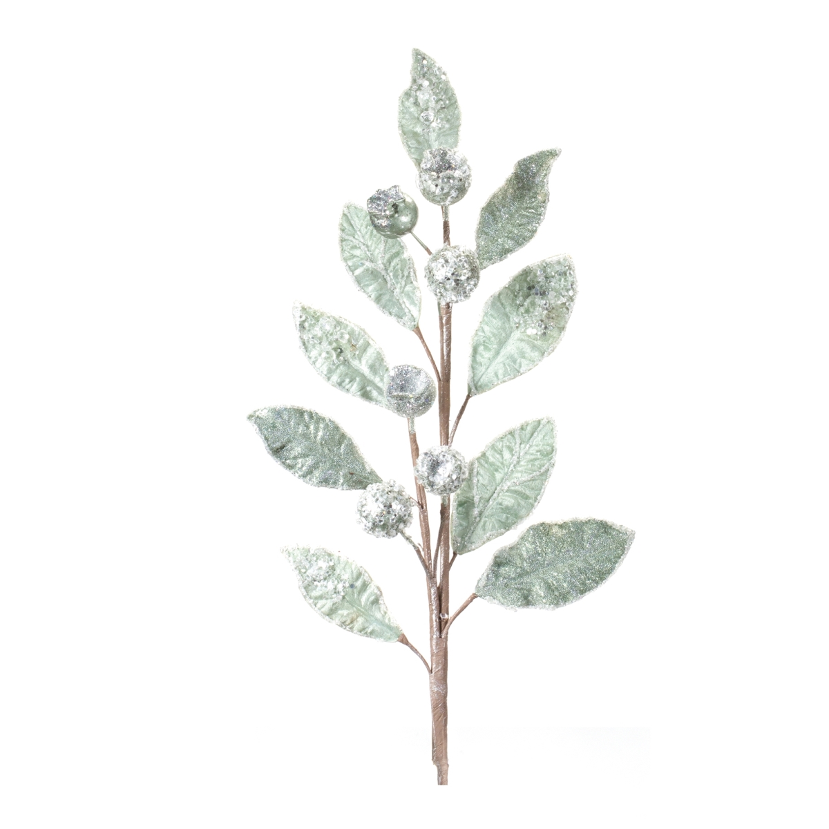 Glittered Pod Leaf Spray Artificial Flowers - Set of 2