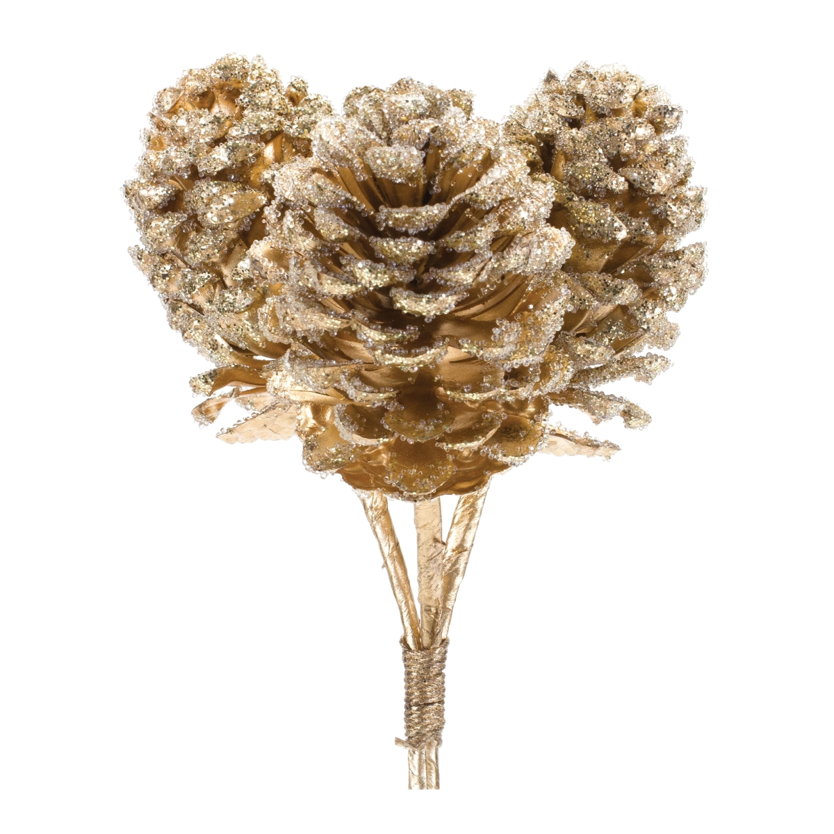 Glittered Artificial Pine Cone Bundle - Set of 6