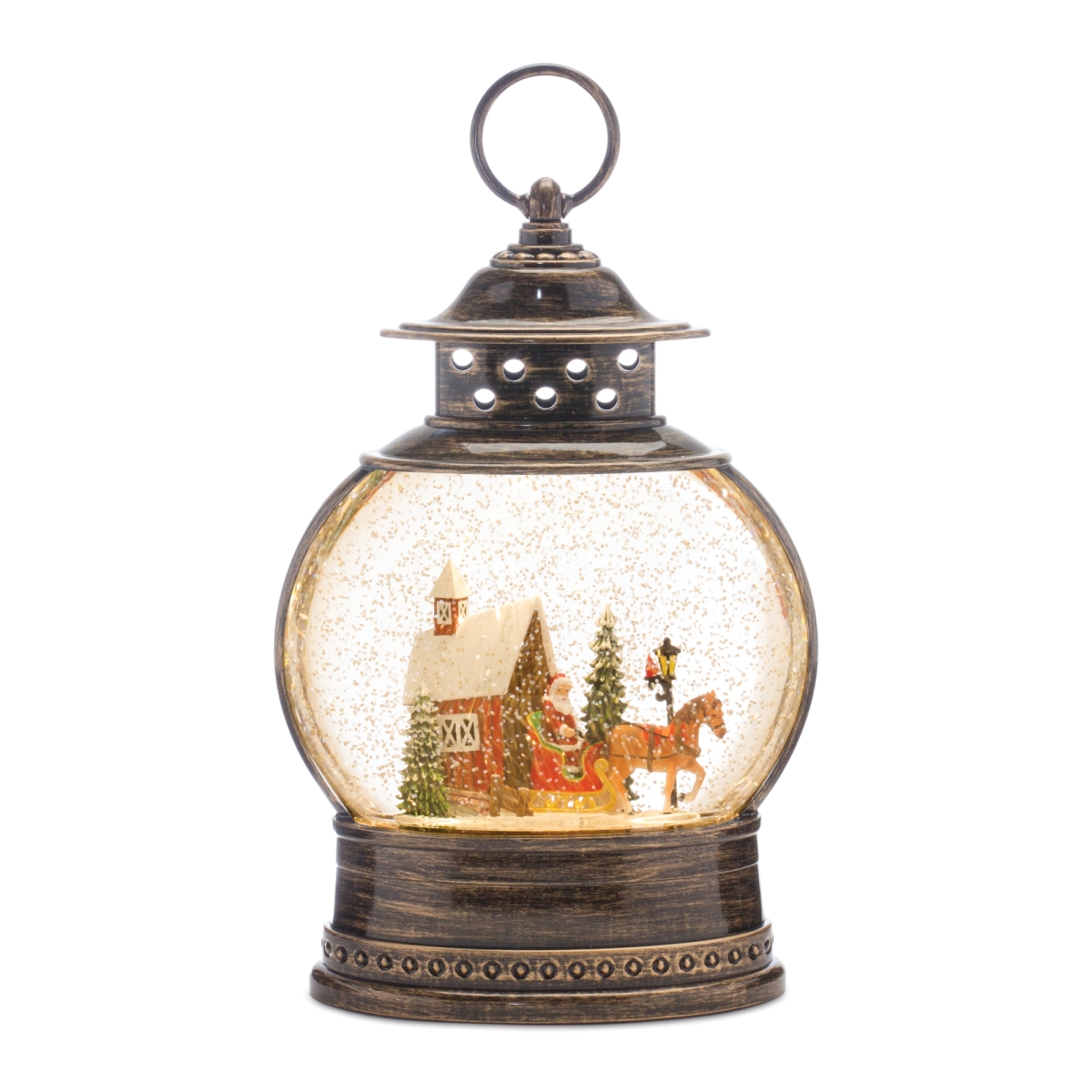LED Snow Globe with Santas Sleigh - 11.5 in.