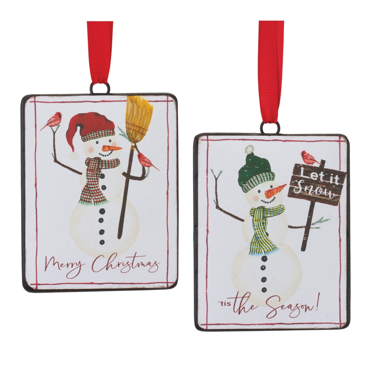 86315DS Snowman Sentiment Ornament - Set of 12