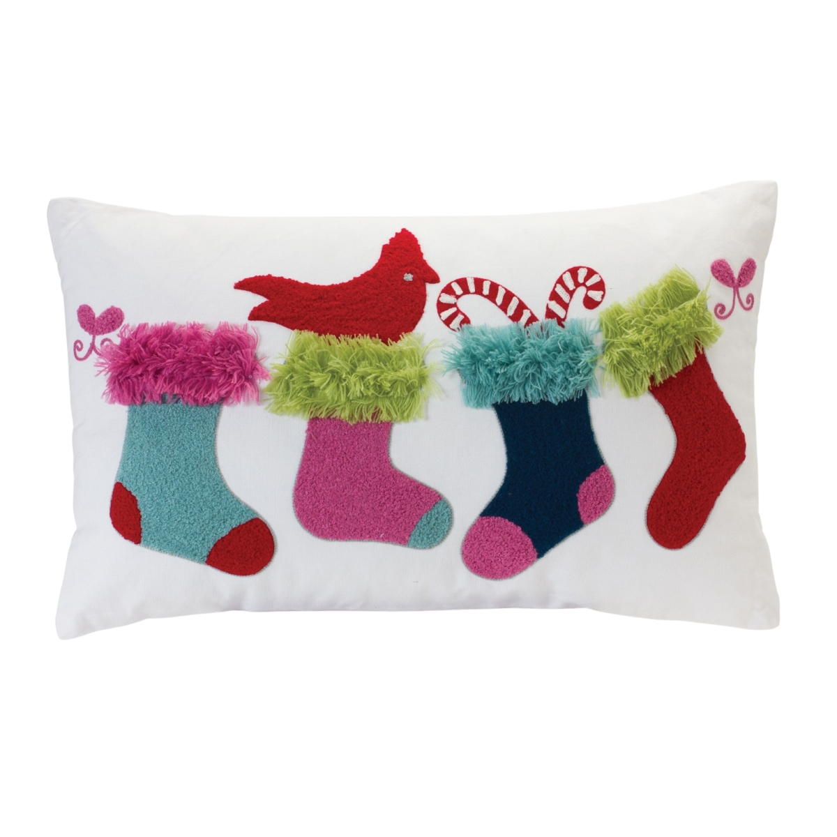 86757DS Colorful Stocking Holiday Pillow - 19.5 in.