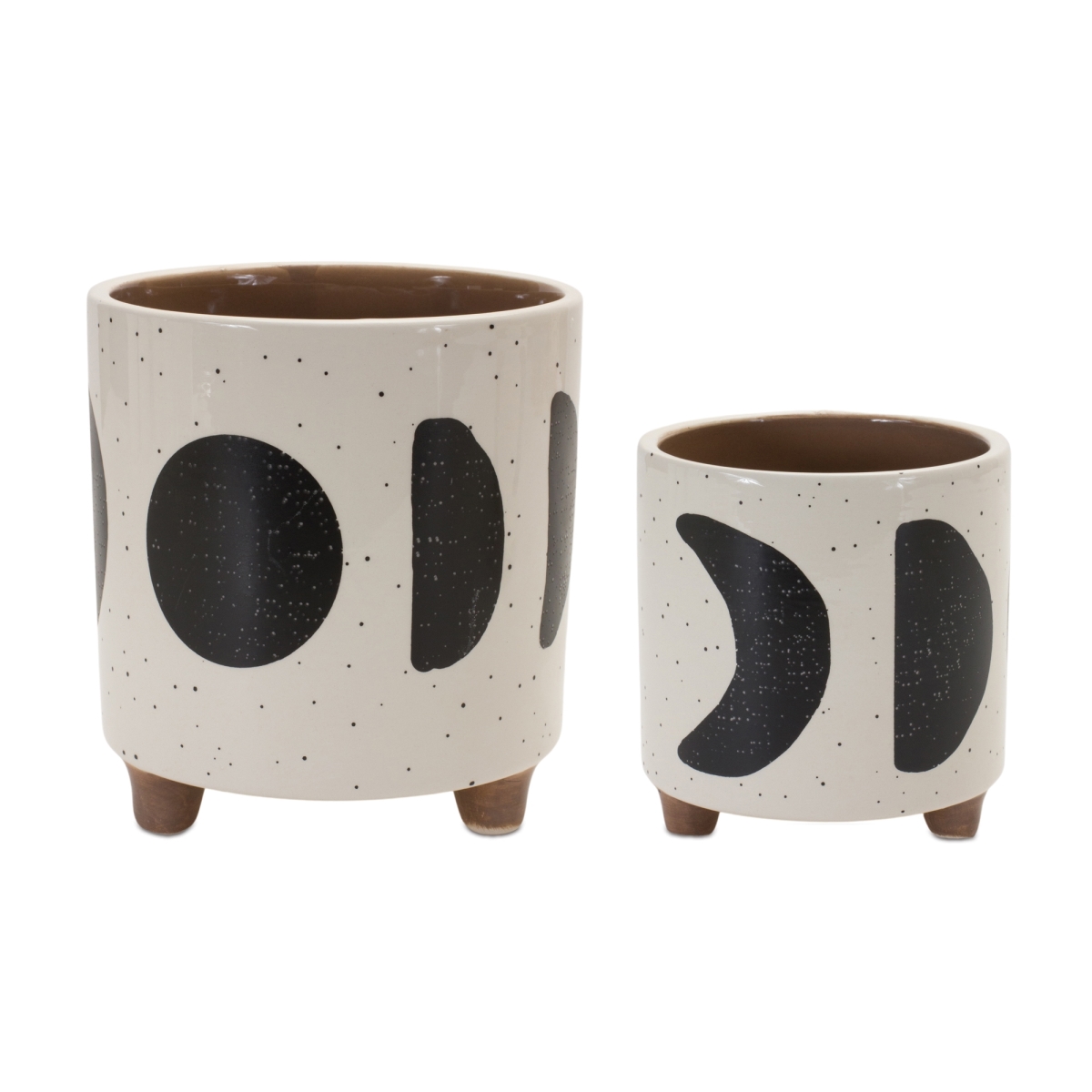 88153DS Footed Moon Phase Planter - Set of 2