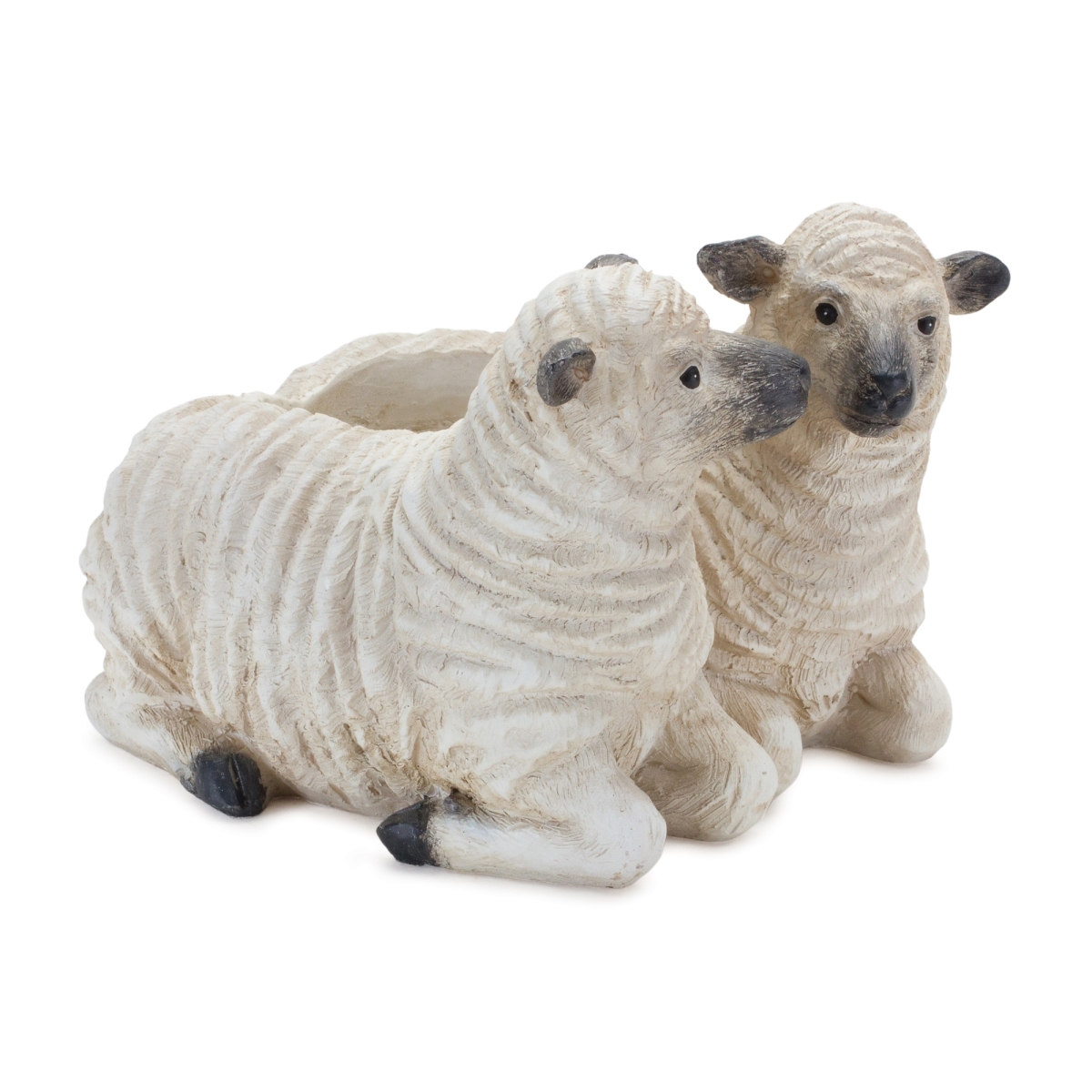 Sheep Couple Planters - White & Black - Set of 2 - Rustic Decor